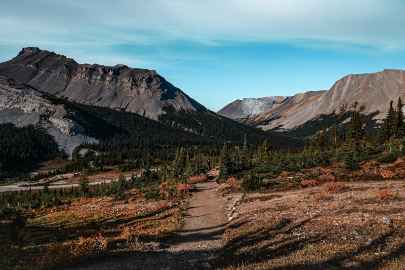 Couleurs d'automne pendant une randonnée dans le parc national de Yoho