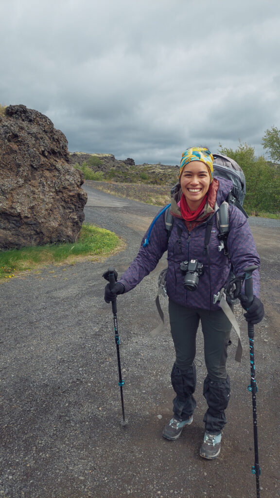 veste de randonnée imperméable pour la traversée de l'islande